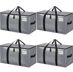 BAGAIL Heavy Duty Moving Bags with Strong Handle, Extra Large Moving Boxes, Storage Tote for Clothes, College Moving Supplies(Black, 2 Pack) BAGAIL STORAGE_BAG Grey / 80L-4pack