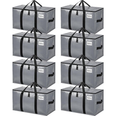 BAGAIL Heavy Duty Moving Bags with Strong Handle, Extra Large Moving Boxes, Storage Tote for Clothes, College Moving Supplies(Black, 2 Pack) BAGAIL STORAGE_BAG Grey / 80L-8pack