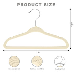 BAGAIL Kids Velvet Hangers 11 Inches Children's Clothes Hangers Non-Slip Baby Hangers for Infant/Toddler (Black,50pack) BAGAIL CLOTHES_HANGER