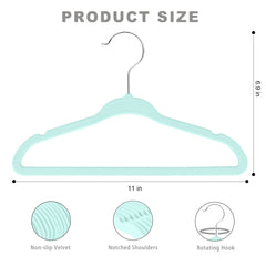 BAGAIL Kids Velvet Hangers 11 Inches Children's Clothes Hangers Non-Slip Baby Hangers for Infant/Toddler (Black,50pack) BAGAIL CLOTHES_HANGER