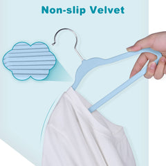 BAGAIL Kids Velvet Hangers 11 Inches Children's Clothes Hangers Non-Slip Baby Hangers for Infant/Toddler (Black,50pack) BAGAIL CLOTHES_HANGER