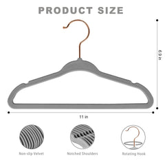 BAGAIL Kids Velvet Hangers 11 Inches Children's Clothes Hangers Non-Slip Baby Hangers for Infant/Toddler (Black,50pack) BAGAIL CLOTHES_HANGER