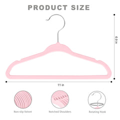 BAGAIL Kids Velvet Hangers 11 Inches Children's Clothes Hangers Non-Slip Baby Hangers for Infant/Toddler (Black,50pack) BAGAIL CLOTHES_HANGER