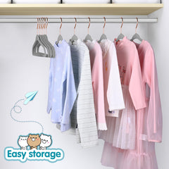 BAGAIL Kids Velvet Hangers 11 Inches Children's Clothes Hangers Non-Slip Baby Hangers for Infant/Toddler (Black,50pack) BAGAIL CLOTHES_HANGER