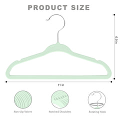 BAGAIL Kids Velvet Hangers 11 Inches Children's Clothes Hangers Non-Slip Baby Hangers for Infant/Toddler (Black,50pack) BAGAIL CLOTHES_HANGER