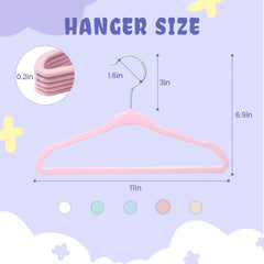 BAGAIL Kids Velvet Hangers 11 Inches Children's Clothes Hangers Non-Slip Baby Hangers for Infant/Toddler (Black,50pack) BAGAIL CLOTHES_HANGER