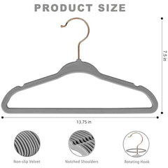 BAGAIL Kids Velvet Hangers 11 Inches Children's Clothes Hangers Non-Slip Baby Hangers for Infant/Toddler (Black,50pack) BAGAIL CLOTHES_HANGER
