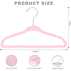 BAGAIL Kids Velvet Hangers 11 Inches Children's Clothes Hangers Non-Slip Baby Hangers for Infant/Toddler (Grey,50pack) BAGAIL CLOTHES_HANGER