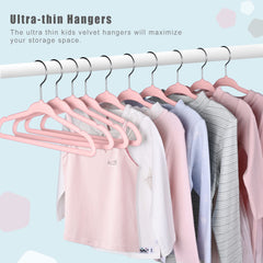 BAGAIL Kids Velvet Hangers 11 Inches Children's Clothes Hangers Non-Slip Baby Hangers for Infant/Toddler (Grey,50pack) BAGAIL CLOTHES_HANGER