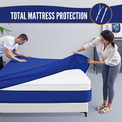 BAGAIL Mattress Bags for Moving, Mattress Covers with Heavy Duty Handles, Reusable Mattress Storage Bag for Moving Supplies(Blue, Full XL) BAGAIL STORAGE_COVER