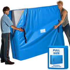 BAGAIL Mattress Bags for Moving, Mattress Covers with Heavy Duty Handles, Reusable Mattress Storage Bag for Moving Supplies(Blue, Full XL) BAGAIL STORAGE_COVER Blue / Full