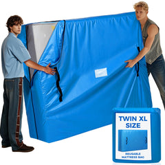BAGAIL Mattress Bags for Moving, Mattress Covers with Heavy Duty Handles, Reusable Mattress Storage Bag for Moving Supplies(Blue, Full XL) BAGAIL STORAGE_COVER Blue / Twin XL