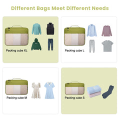 BAGAIL Packing Cubes Clear Packing Organizer for Travel Accessories Luggage suitcase (4 Set,Beige) BAGAIL STORAGE_BAG