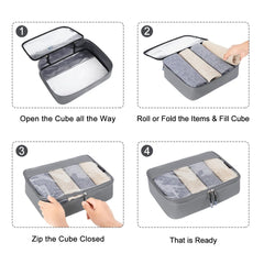 BAGAIL Packing Cubes Clear Packing Organizer for Travel Accessories Luggage suitcase (4 Set,Beige) BAGAIL STORAGE_BAG
