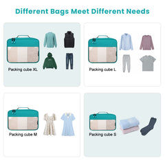 BAGAIL Packing Cubes Clear Packing Organizer for Travel Accessories Luggage suitcase (4 Set,Beige) BAGAIL STORAGE_BAG
