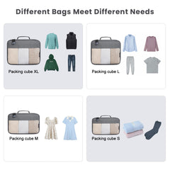 BAGAIL Packing Cubes Clear Packing Organizer for Travel Accessories Luggage suitcase (4 Set,Beige) BAGAIL STORAGE_BAG