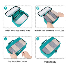 BAGAIL Packing Cubes Clear Packing Organizer for Travel Accessories Luggage suitcase (4 Set,Beige) BAGAIL STORAGE_BAG