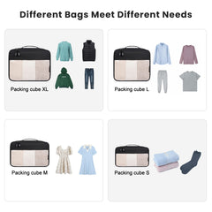 BAGAIL Packing Cubes Clear Packing Organizer for Travel Accessories Luggage suitcase (4 Set,Beige) BAGAIL STORAGE_BAG