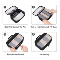 BAGAIL Packing Cubes Clear Packing Organizer for Travel Accessories Luggage suitcase (4 Set,Beige) BAGAIL STORAGE_BAG