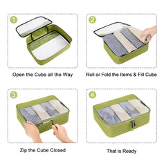 BAGAIL Packing Cubes Clear Packing Organizer for Travel Accessories Luggage suitcase (4 Set,Beige) BAGAIL STORAGE_BAG