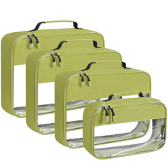 BAGAIL Packing Cubes Clear Packing Organizer for Travel Accessories Luggage suitcase (4 Set,Beige) BAGAIL STORAGE_BAG Green / 4 Set