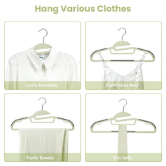 BAGAIL Plastic Hangers 50 Pack with Non-Slip Design,0.2 Inches Thick, 360°Swivel Hook Space Saving Organizer for Bedroom Closet,Shirts,Pants(Beige- S Shaped) BAGAIL CLOTHES_HANGER