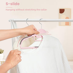BAGAIL Plastic Hangers 50 Pack with Non-Slip Design,0.2 Inches Thick, 360°Swivel Hook Space Saving Organizer for Bedroom Closet,Shirts,Pants(Beige- S Shaped) BAGAIL CLOTHES_HANGER