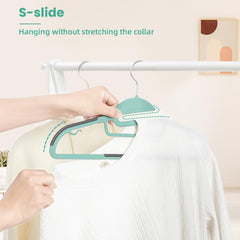 BAGAIL Plastic Hangers 50 Pack with Non-Slip Design,0.2 Inches Thick, 360°Swivel Hook Space Saving Organizer for Bedroom Closet,Shirts,Pants(Beige- S Shaped) BAGAIL CLOTHES_HANGER