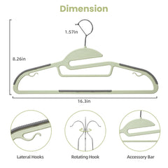 BAGAIL Plastic Hangers 50 Pack with Non-Slip Design,0.2 Inches Thick, 360°Swivel Hook Space Saving Organizer for Bedroom Closet,Shirts,Pants(Beige- S Shaped) BAGAIL CLOTHES_HANGER