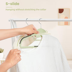 BAGAIL Plastic Hangers 50 Pack with Non-Slip Design,0.2 Inches Thick, 360°Swivel Hook Space Saving Organizer for Bedroom Closet,Shirts,Pants(Beige- S Shaped) BAGAIL CLOTHES_HANGER
