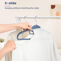 BAGAIL Plastic Hangers 50 Pack with Non-Slip Design,0.2 Inches Thick, 360°Swivel Hook Space Saving Organizer for Bedroom Closet,Shirts,Pants(Beige- S Shaped) BAGAIL CLOTHES_HANGER