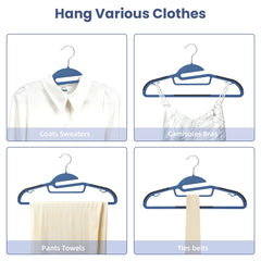 BAGAIL Plastic Hangers 50 Pack with Non-Slip Design,0.2 Inches Thick, 360°Swivel Hook Space Saving Organizer for Bedroom Closet,Shirts,Pants(Beige- S Shaped) BAGAIL CLOTHES_HANGER