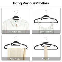 BAGAIL Plastic Hangers 50 Pack with Non-Slip Design,0.2 Inches Thick, 360°Swivel Hook Space Saving Organizer for Bedroom Closet,Shirts,Pants(Beige- S Shaped) BAGAIL CLOTHES_HANGER