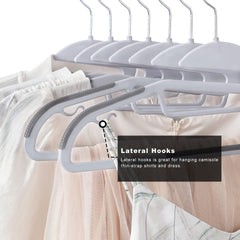 BAGAIL Plastic Hangers 50 Pack with Non-Slip Design,0.2 Inches Thick, 360°Swivel Hook Space Saving Organizer for Bedroom Closet,Shirts,Pants(Beige- S Shaped) BAGAIL CLOTHES_HANGER