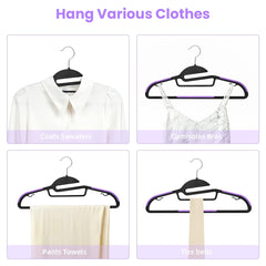 BAGAIL Plastic Hangers 50 Pack with Non-Slip Design,0.2 Inches Thick, 360°Swivel Hook Space Saving Organizer for Bedroom Closet,Shirts,Pants(Beige- S Shaped) BAGAIL CLOTHES_HANGER