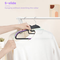 BAGAIL Plastic Hangers 50 Pack with Non-Slip Design,0.2 Inches Thick, 360°Swivel Hook Space Saving Organizer for Bedroom Closet,Shirts,Pants(Beige- S Shaped) BAGAIL CLOTHES_HANGER