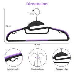 BAGAIL Plastic Hangers 50 Pack with Non-Slip Design,0.2 Inches Thick, 360°Swivel Hook Space Saving Organizer for Bedroom Closet,Shirts,Pants(Beige- S Shaped) BAGAIL CLOTHES_HANGER