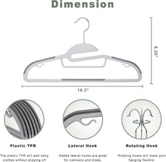 BAGAIL Plastic Hangers 50 Pack with Non-Slip Design,0.2 Inches Thick, 360°Swivel Hook Space Saving Organizer for Bedroom Closet,Shirts,Pants(Beige- S Shaped) BAGAIL CLOTHES_HANGER