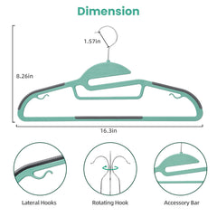 BAGAIL Plastic Hangers 50 Pack with Non-Slip Design,0.2 Inches Thick, 360°Swivel Hook Space Saving Organizer for Bedroom Closet,Shirts,Pants(Beige- S Shaped) BAGAIL CLOTHES_HANGER