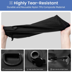 BAGAIL TPU Vacuum Bag for Travel, Reusable Compression Bag with IPX8 Waterproof Zipper, Save Space for Suitcase, Backpack and Carry on (Beige, ExtraLarge, No Pump) BAGAIL STORAGE_BAG