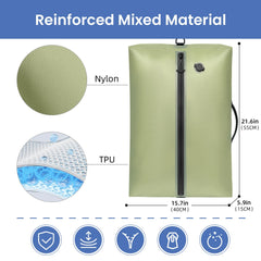 BAGAIL TPU Vacuum Bag for Travel, Reusable Compression Bag with IPX8 Waterproof Zipper, Save Space for Suitcase, Backpack and Carry on (Beige, ExtraLarge, No Pump) BAGAIL STORAGE_BAG