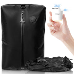 BAGAIL TPU Vacuum Bag for Travel, Reusable Compression Bag with IPX8 Waterproof Zipper, Save Space for Suitcase, Backpack and Carry on (Beige, ExtraLarge, No Pump) BAGAIL STORAGE_BAG BLACK / Large -With Pump