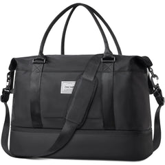 BAGAIL Travel Duffel Bag, Weekender Bags for Women, Overnight Gym Carry On Tote Bag with Wet Pocket, Hospital Mom Bag for Labor and Delivery - Extra Large Set, Beige Diyouth DUFFEL_BAG B-Black / Travel Bag Upgraded