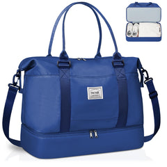 BAGAIL Travel Duffel Bag, Weekender Bags for Women, Overnight Gym Carry On Tote Bag with Wet Pocket, Hospital Mom Bag for Labor and Delivery - Extra Large Set, Beige Diyouth DUFFEL_BAG B-Navy Blue / Travel Bag Upgraded