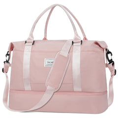 BAGAIL Travel Duffel Bag, Weekender Bags for Women, Overnight Gym Carry On Tote Bag with Wet Pocket, Hospital Mom Bag for Labor and Delivery - Extra Large Set, Beige Diyouth DUFFEL_BAG B-Pink / Travel Bag Upgraded