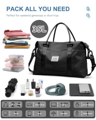 BAGAIL Travel Duffel Bag, Weekender Bags for Women, Overnight Gym Carry On Tote Bag with Wet Pocket, Hospital Mom Bag for Labor and Delivery - Extra Large Set, Beige Diyouth DUFFEL_BAG