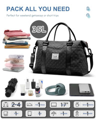 BAGAIL Travel Duffel Bag, Weekender Bags for Women, Overnight Gym Carry On Tote Bag with Wet Pocket, Hospital Mom Bag for Labor and Delivery - Extra Large Set, Beige Diyouth DUFFEL_BAG