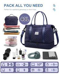 BAGAIL Travel Duffel Bag, Weekender Bags for Women, Overnight Gym Carry On Tote Bag with Wet Pocket, Hospital Mom Bag for Labor and Delivery - Extra Large Set, Beige Diyouth DUFFEL_BAG