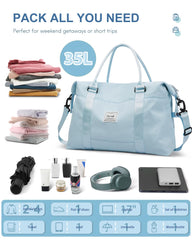 BAGAIL Travel Duffel Bag, Weekender Bags for Women, Overnight Gym Carry On Tote Bag with Wet Pocket, Hospital Mom Bag for Labor and Delivery - Extra Large Set, Beige Diyouth DUFFEL_BAG
