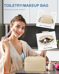 BAGAIL Travel Duffel Bag, Weekender Bags for Women, Overnight Gym Carry On Tote Bag with Wet Pocket, Hospital Mom Bag for Labor and Delivery - Extra Large Set, Beige Diyouth DUFFEL_BAG